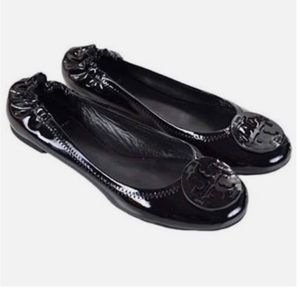 Tory Burch Reva Patent Leather Ballet Flats- Size 8 (Pre Loved)